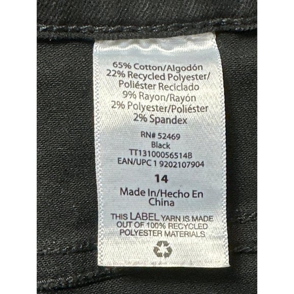 Time And Tru Jeans Womens 14 Black Raw Hem High Rise Distressed Cropped - Picture 5 of 11